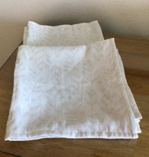 John Lewis Silver Mistletoe material napkins x 6 Grey/Silver - 45cm x 45cm