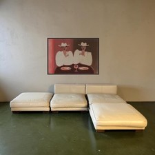 Cream boneless modular leather - cream,