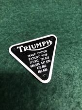 Triumph Silver Patent Plate Timing Cover Badge NEW Rivets