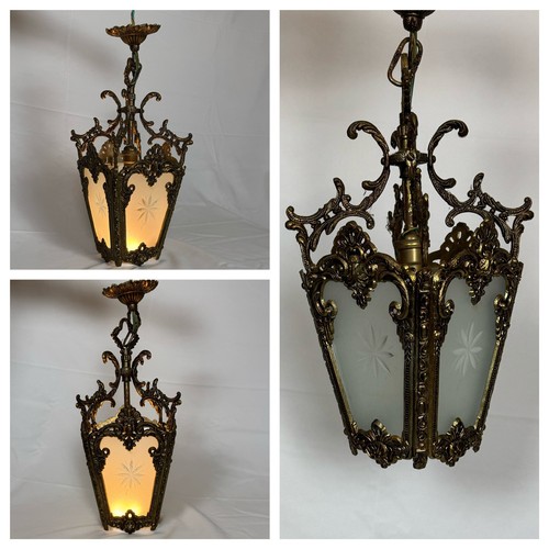 Vintage gilt brass pendant - vintage,