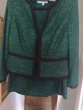 Fab Hobbs Green Black Tweedy Skirt Jacket Suit NEW SZ 12 (30) Stunning Smart
