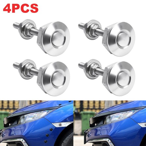 4pcs silver push button hood - silver,