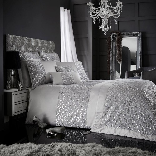 Duvet cover set grey - , silver