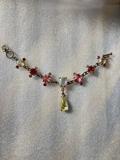  Vintage OTAZU Multicoloured pink/white stones/Crystal Bracelet size 20cm 