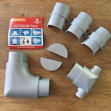 D-Line ABS Plastic  Maxi Trunking Accessories 60 / 30mm 7 Piece Set silver