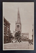 Chesterfield Church, Derbyshire Vintage Postcard