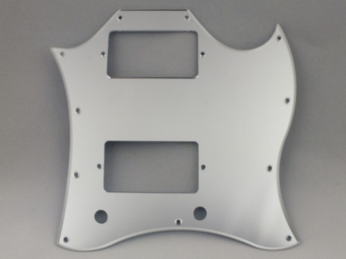 Silver mirror scratch plate - silver,