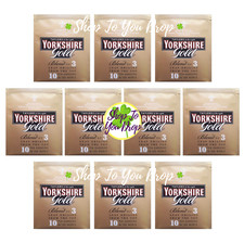 10 YORKSHIRE TEA GOLD ENVELOPED TEABAGS Individually Wrapped Tagged Bag BB 8/26☕