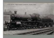 G.W.R New Bogie Express Locomotive (County Class). : Vintage Postcard