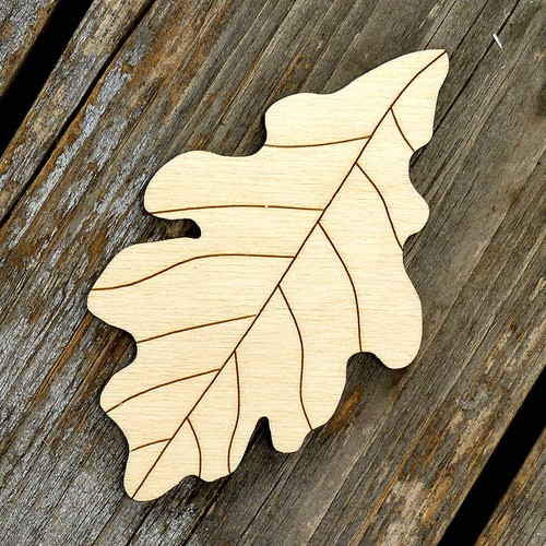 10x wooden oak leaves - 10x,