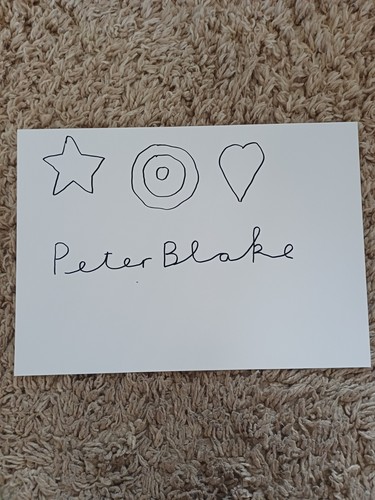 Peter blake signed with - peter, signed.
