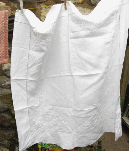 Vintage whitework tablecloth - whitework,