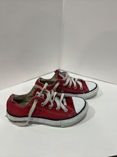 Youth Converse All Star Chuck Taylor Red Low Top Canvas Shoes Size 13 3J236