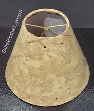 Rustic "Bulb Clip" Style  Faux Leather Crackle Laced LAMP SHADE Table Desk Light