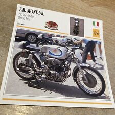 Fb Mondial 250 Twin Grand Prix 1956 Motorcycle Card Collection Atlas Italy