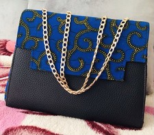 Blue African Print Handbag