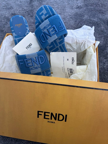 Fendi denim slide - fendi, blue