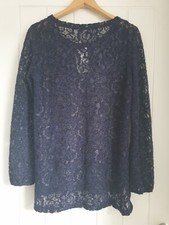 NEXT Navy Lace Top, Size 10 BNWT