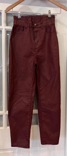 Zara burgundy faux leather - burgundy,