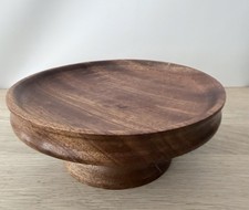 Vintage wooden pedestal bowl - vintage,