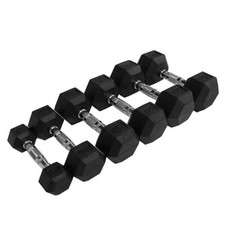 Hex dumbbells cast iron rubber - cast,