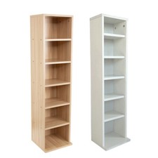 6-Tier Wooden CD DVD Media Storage Rack Unit Tower Display Rack Freestanding IK