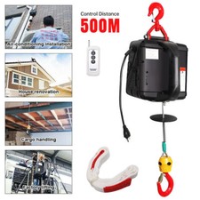 1100LB Mini Electric Wire Cable Hoist Winch   Lift Overhead Remote Control #A6-1