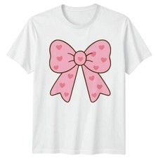 Pink Bow Hearts Ladies T-Shirt