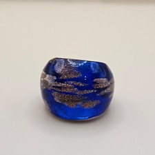 Murano Style blue Glass Ring