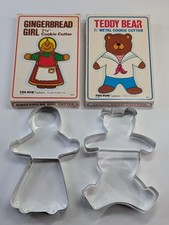 Vintage 1985 Cookie Cutters Teddy Bear & Gingerbread Girl Fox Run Craftsmen