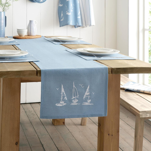 Salcombe boats cotton 33x220cm - salcombe,