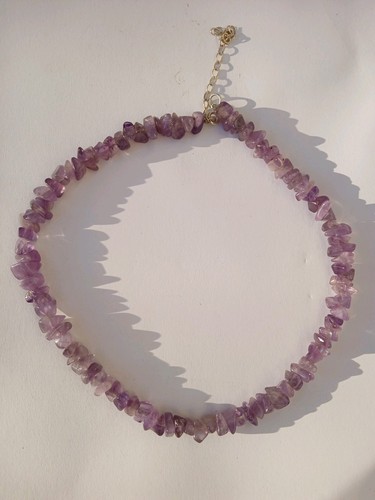 Amethyst chip bead necklace - amethyst,