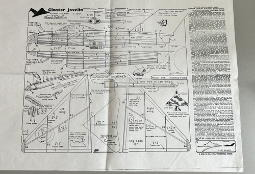 Gloster javelin model plan - model,