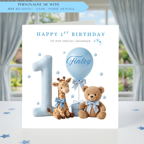 Personalised 1st birthday card - 1st,