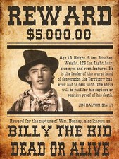 Billy The Kid Wanted Poster
