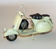 Metal Art Tin Model - SCOOTER Motorbike (Cream) Ornament (17cm)