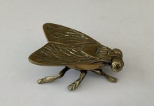 Antique Solid Brass Fly, Trinket Box , Ashtray, Match Holder, Hinged Wings