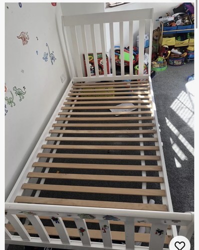 Single white sleigh bed frame - single,