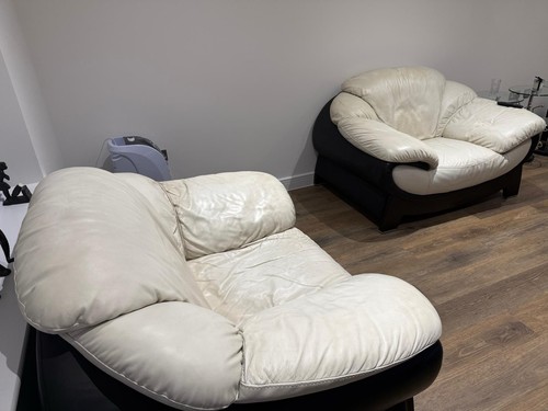 Real italian leather sofa - real,