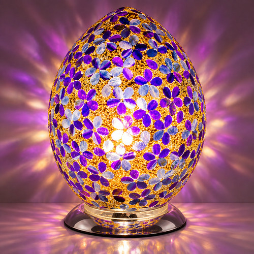 Purple mosaic glass - glass, egg