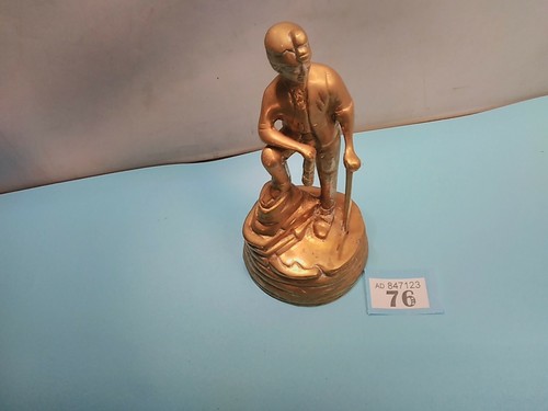 Brass coal miner figure - brass,