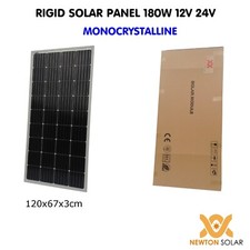 180W Rigid Glass Solid PV Solar Panel  12V RV Camper Caravan Sun Power Kit Newto