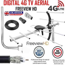 4G DIGITAL TV AERIAL KIT FREEVIEW AND HD FOR INDOOR OUTDOOR OR LOFT INSTALLATION