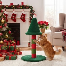 Christmas Cats Tree Scratching