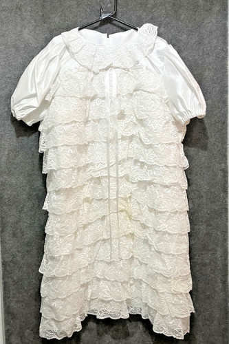 White satin lace dress with - satin,