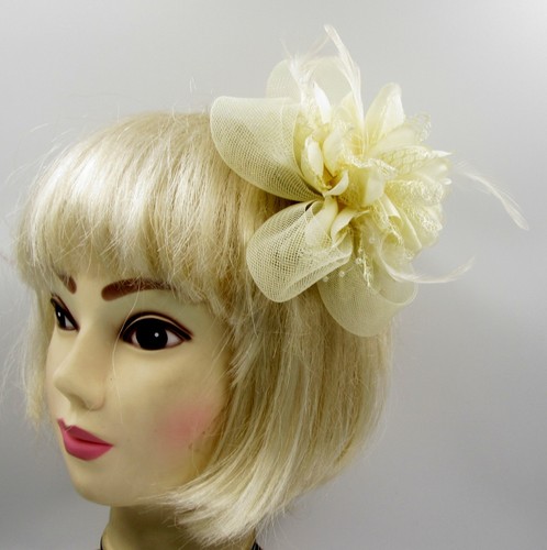Women cream clip - s, fascinator
