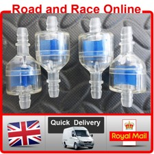 4 x Inline Fuel Filters Suit Many Motorcycle Scooter Moped 4 Blue Petrol Filters
