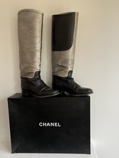 CHANEL Silver & Black Leather