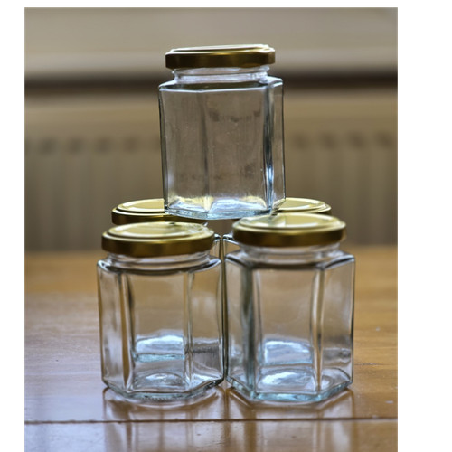 Love jars hexagonal - jars, glass