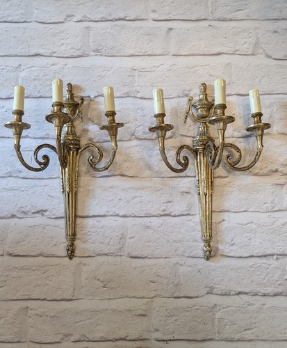 Pair antique brass - pair,